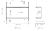 DIMPLEX VIVENTE 75 - rozmery