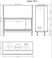 HARK Radiante 1300H ECO plus - rozmery 