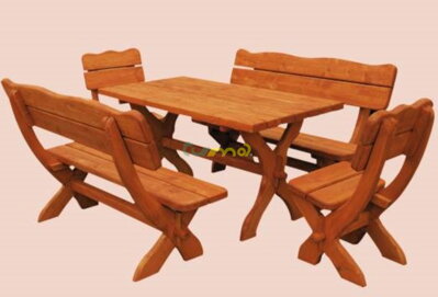 Drewal Záhradné sedenie Bawaria 1+2+2 stôl 160x70 drevo