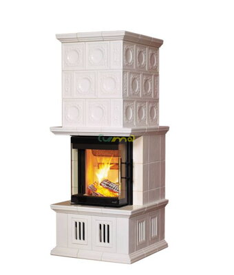 Hark Bella Rosa 20 ECO plus keramika creme weiss 7kw teplovzdušné krbové kachle