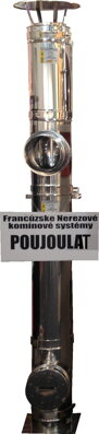 Poujoulat Dualinox dvojplášťový nerezový komín výška 5m o180mm uhol 45st.