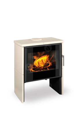 Romotop RIANO N 02 keramika slonová kosť 8kw teplovzdušné krbové kachle