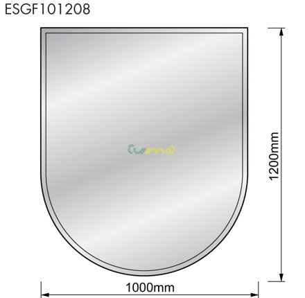 Sklo pod kachle - U-malé- 1200x1000x8mm ESGF101208 HARK (DE)