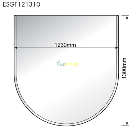 Sklo pod kachle - U-veľké- 1300x1230x8mm ESGF121310 HARK (DE)