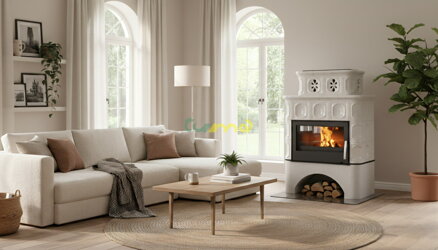 ABX KARELIA biely sokel perlová keramika - interiér