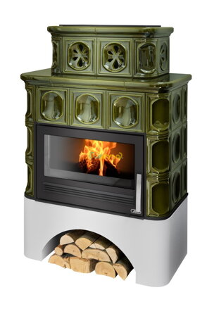 ABX Karelia biely sokel 14,5kw teplovodné krbové kachle