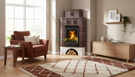 ABX REGINA rohová hnedá coffee - interiér