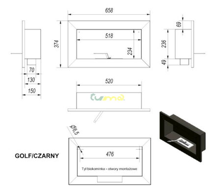 Golf Horizontal - rozmery