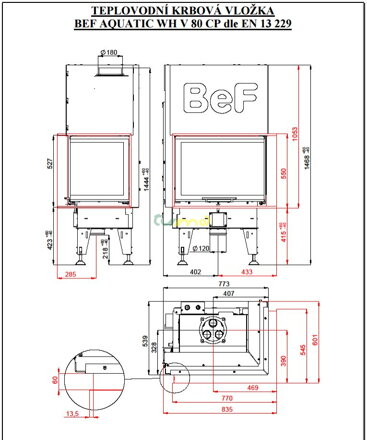 Bef Aquatic WH V 80 CP - technický nákres