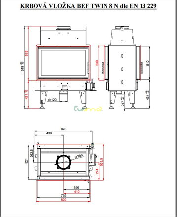 Bef Twin 8N - technický nákres