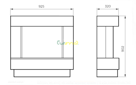 DIMPLEX AVALONE ECO LED - rozmery