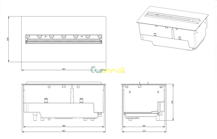 DIMPLEX CASSETTE 400/600 s polienkami 400 - rozmery