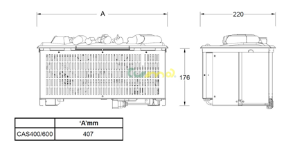 DIMPLEX CASSETTE 400/600 3D - rozmery