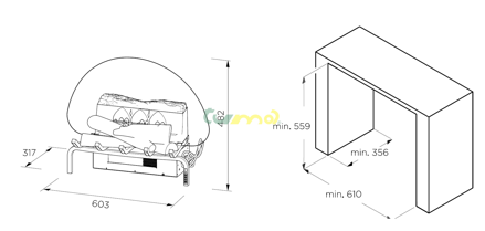 DIMPLEX KOSZ 20" ECO LED REVILLUSION - ROZMERY