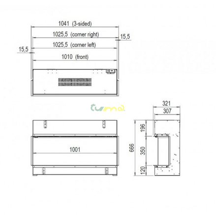 DIMPLEX VIVENTE 100 - rozmery