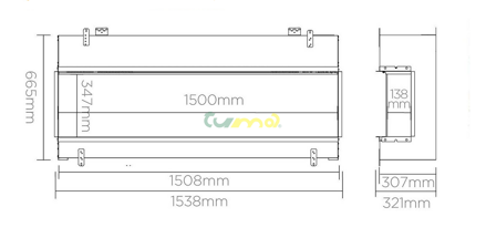 DIMPLEX VIVENTE 150 - rozmery