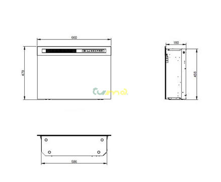 DIMPLEX VLOŽKA 26" XHD ECO LED - ROZMERY