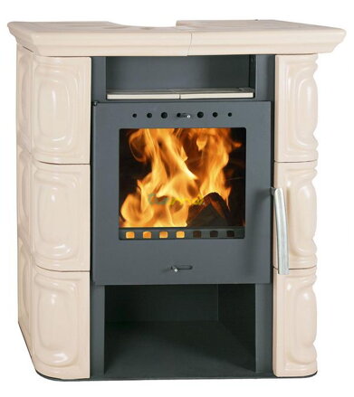 FLAMA ALEA EKO keramika cappuccino 6kw teplovzdušné krbové kachle