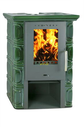 FLAMA ELDUR EKO keramika oliva 5,8kw teplovzdušné krbové kachle