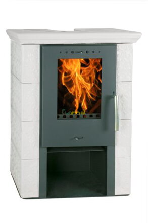 FLAMA JASMIN EKO keramika slonová kosť 5,8kw teplovzdušné krbové kachle