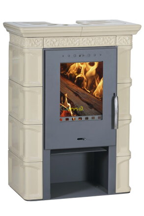 FLAMA MELITA II K keramika cappuccino 5,8kw teplovzdušné krbové kachle