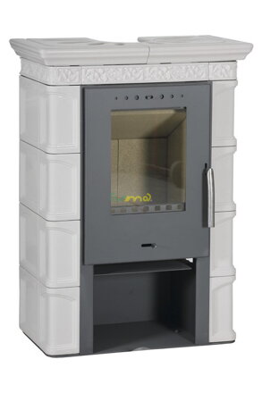 FLAMA MELITA II K keramika slonová kosť 5,8kw teplovzdušné krbové kachle