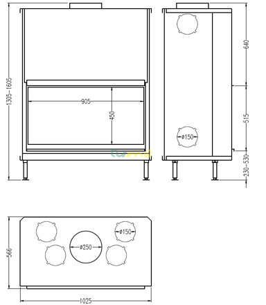 HARK Radiante 1000H ECO plus - rozmery 