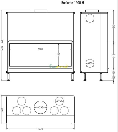 HARK Radiante 1300H ECO plus - rozmery 