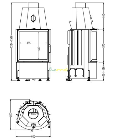 HARK Radiante 600/57K ECO plus - rozmery 