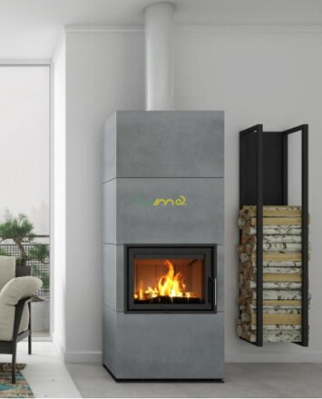 Hein SOLID F metal grey 7kw teplovzdušný kachľový krb