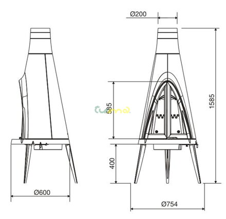 INVICTA TIPI antracit - rozmery