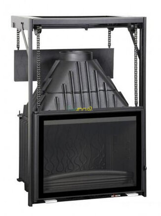 Invicta 700 Grand Angle so zdvihom 14kw teplovzdušná liatinová krbová vložka