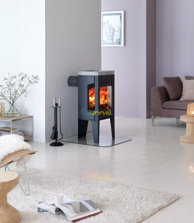 JOTUL F163 BP čierny lak s hornou mastencovou doskou - interiér