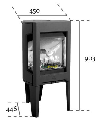 JOTUL F163 BP - rozmery