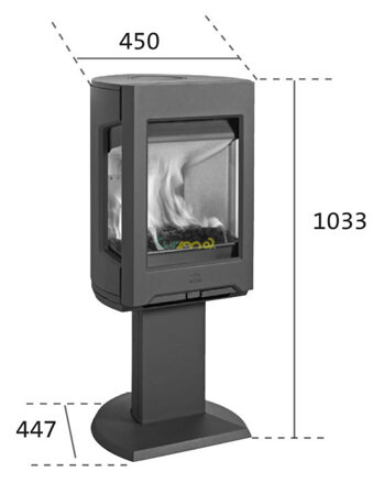 JOTUL F167 BP čierny lak - rozmery