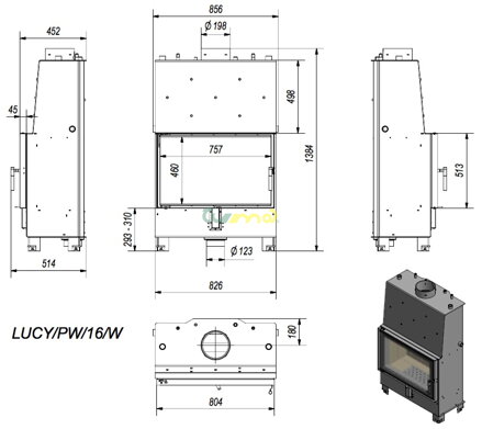 Kratki Lucy 16kW rozmery