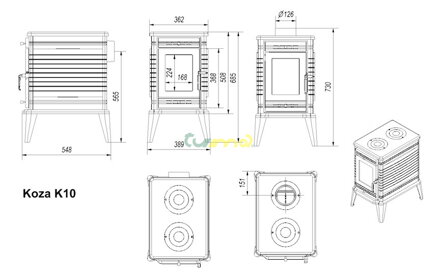 Koza K10 s ventilátorom rozmery