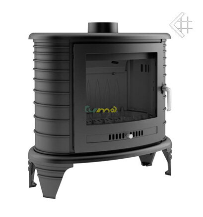 Kratki Koza K8 TF s ventilátorom 9kw teplovzdušná liatinová krbová piecka