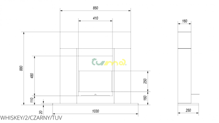 KRATKI WHISKEY 2 čierny - technický list