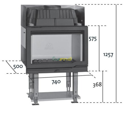 Jotul I 570 - rozmery