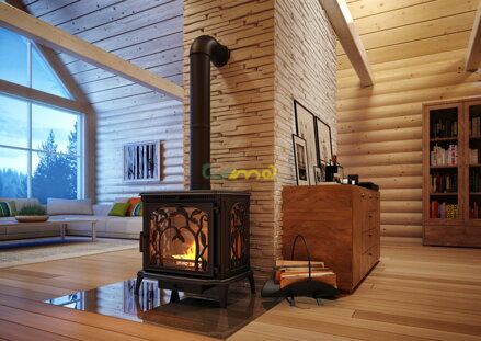 Nordflam Arica 11kw teplovzdušná liatinová krbová piecka