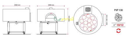 PAVESI PVP 130 ROUND - rozmery