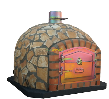 TUMA Pizza pec 100 B1 STONE s komínom v strede izolovaná