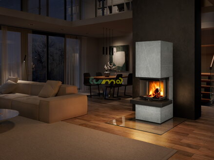 Romotop CARA CS 02 mastenec 7,4kW teplovzdušný akumulačný krb