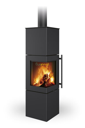 Romotop ESQUINA H 30 čierny plech 7,5kw teplovzdušné akumulačné krbové kachle