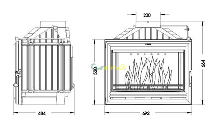 Uniflam 700 option - rozmery