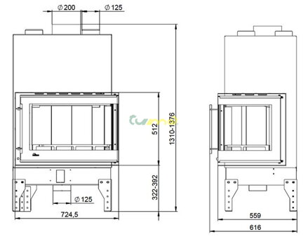 Uniflam 760 EVO LBS GS - rozmery