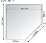 Sklo pod kachle - päťúholník 1200x1200x8mm ESGF121210 HARK (DE)