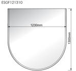Sklo pod kachle - U-veľké- 1300x1230x8mm ESGF121310 HARK (DE)