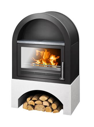 ABX Grunt čierny plech 20kw teplovodné krbové kachle